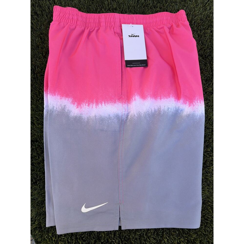 Nike Ocean Merge Swim Shorts Trunks 9” Large New‎ Pinksicle Grey White NEW!